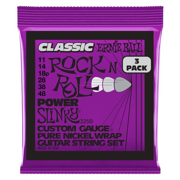 ERNIE BALL-エレキギター弦3パックセット3250 Power Slinky Classic Rock n Roll 3P 11-48