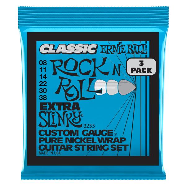 ERNIE BALL-エレキギター弦3パックセット3255 Extra Slinky Classic Rock n Roll 3P 08-38