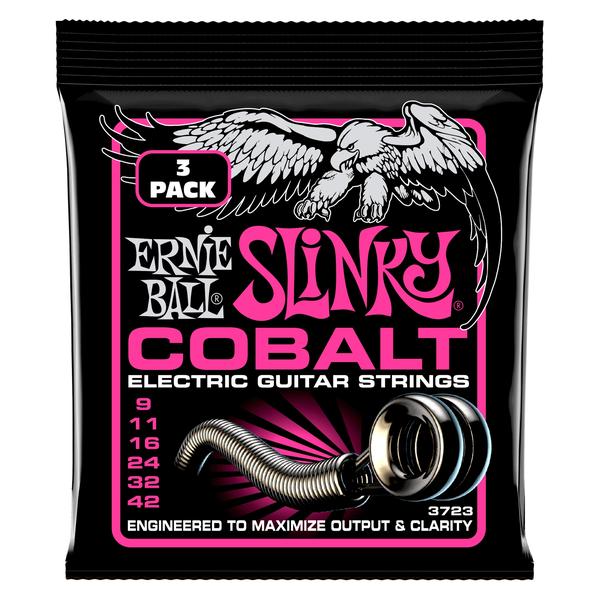 ERNIE BALL-エレキギター弦3パックセット3723 Super Slinky Cobalt 3P 09-42