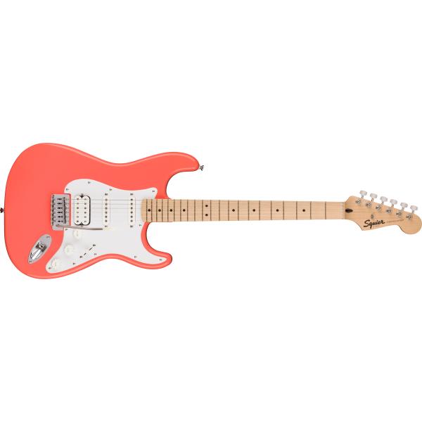 Squier-エレキギターSquier Sonic™ Stratocaster® HSS, Maple Fingerboard, White Pickguard, Tahitian Coral