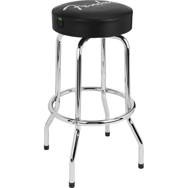 Fender-Fender™ Spaghetti Logo Pick Pouch Barstool, Black/Chrome, 30"