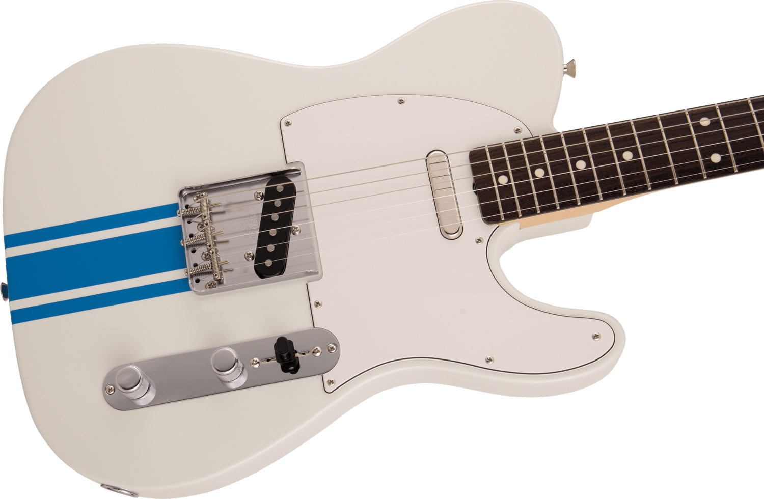 2023 Collection, MIJ Traditional 60s Telecaster®, Rosewood Fingerboard, Olympic White with Blue Competition Stripe追加画像