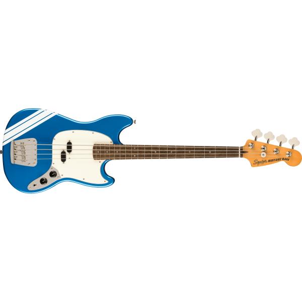 FSR Classic Vibe '60s Competition Mustang® Bass, Laurel Fingerboard, Parchment Pickguard, Lake Placid Blue with Olympic White Stripesサムネイル