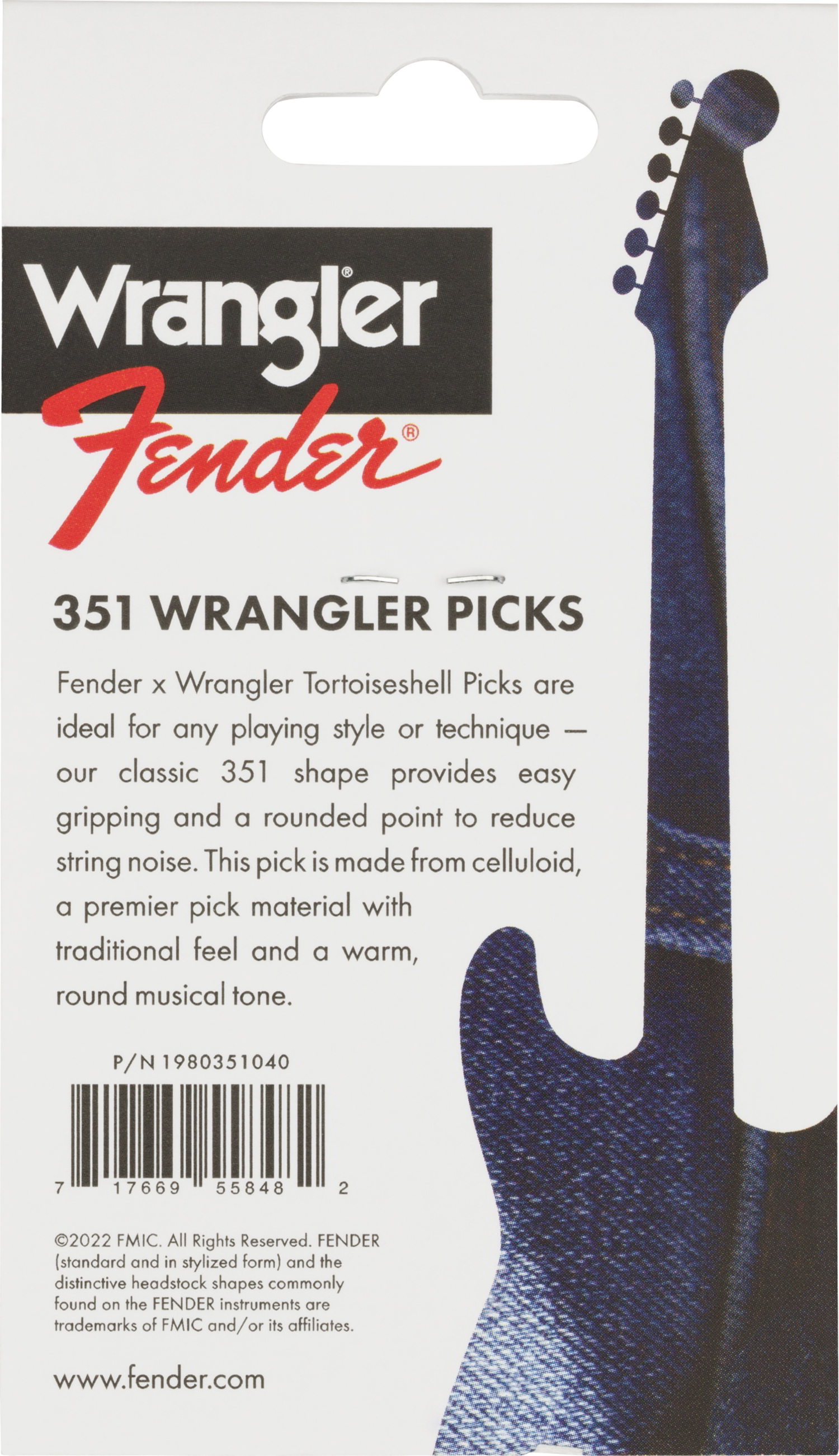 Fender® and Wrangler® Picks, 351 Shape, Tortoiseshell, (8)追加画像
