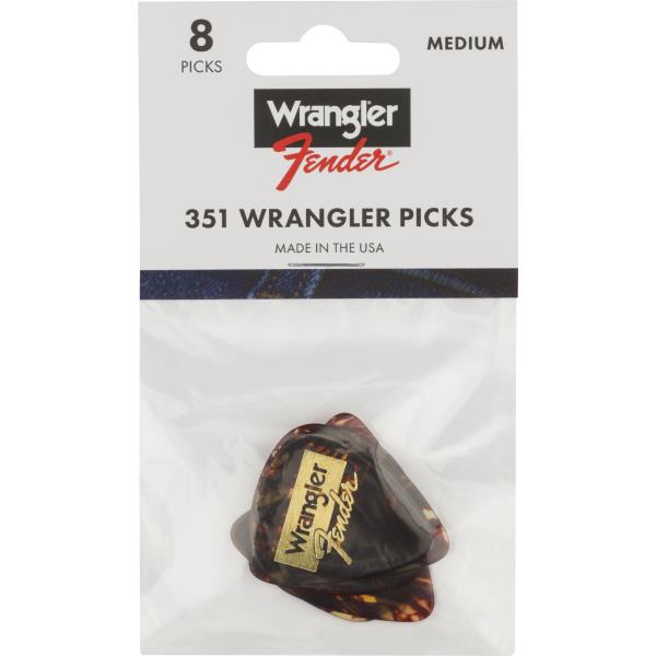 Fender-ピックFender® and Wrangler® Picks, 351 Shape, Tortoiseshell, (8)