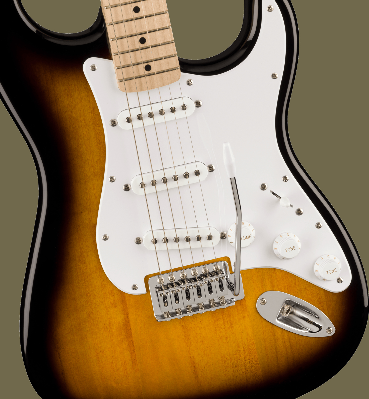 Squier Sonic™ Stratocaster®, Maple Fingerboard, White Pickguard, 2-Color Sunburst追加画像 Squier Sonic™ Stratocaster®, Maple Fingerboard, White Pickguard, 2-Color Sunburst追加画像