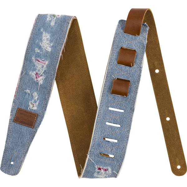 Fender-ストラップFender® x Wrangler® Ripped Denim Strap, Indigo