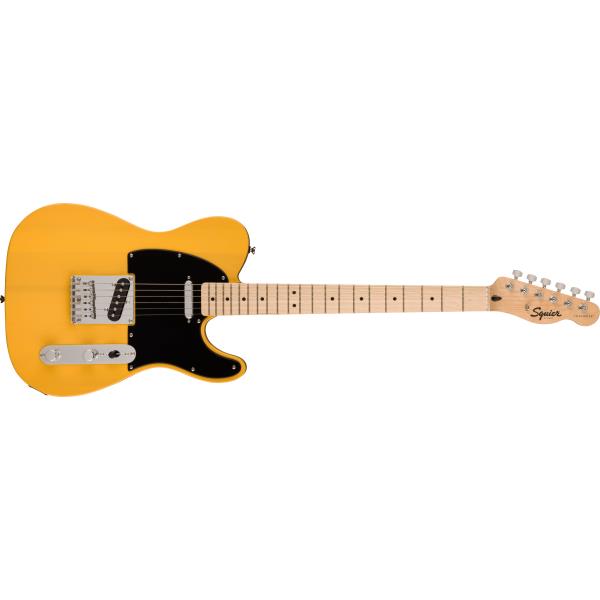 Squier-エレキギターSquier Sonic Telecaster Maple Fingerboard, Black Pickguard, Butterscotch Blonde