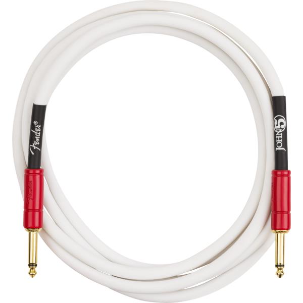 Fender-楽器用ケーブルJohn 5 Instrument Cable, White and Red, 10'
