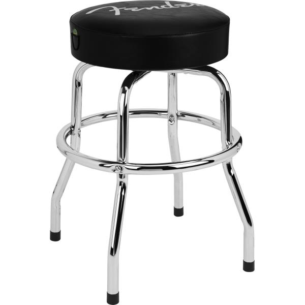 Fender-Fender™ Spaghetti Logo Pick Pouch Barstool, Black/Chrome, 24"