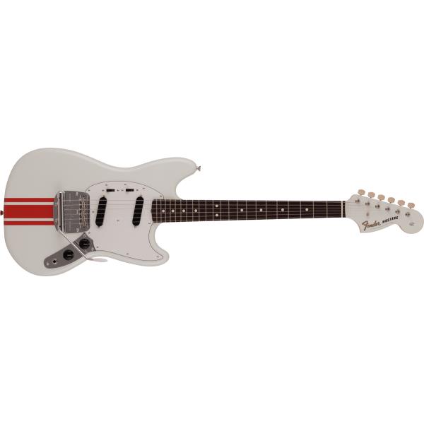 Fender-エレキギター2023 Collection, MIJ Traditional 60s  Mustang®, Rosewood Fingerboard, Olympic White with Red Competition Stripe