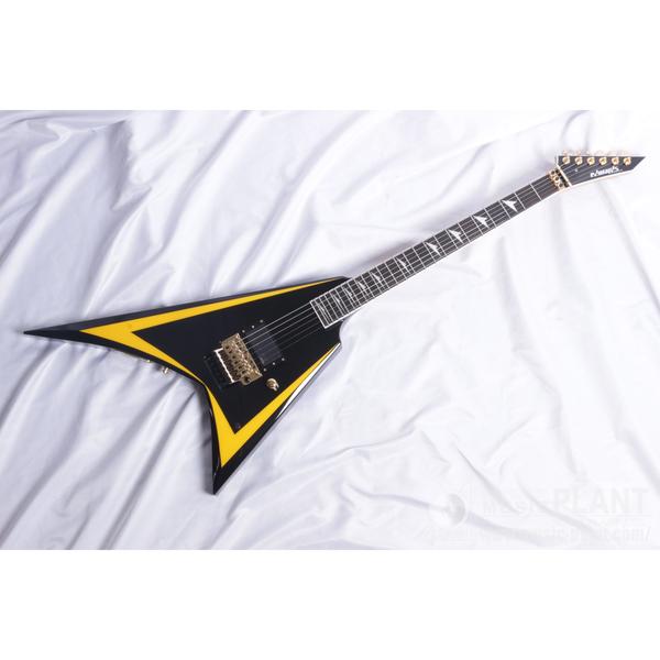 EDWARDS-Alexi Laiho シグネチャーエレキギターE-ALEXI ARROW HEAD Black with Yellow Stripe